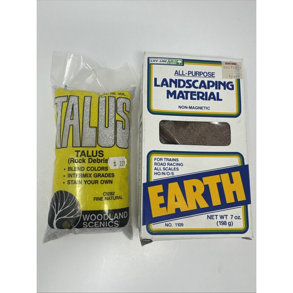 HO Train  Life-Like Landscaping Material Earth Scenery 1109 + Talus Rock Debris